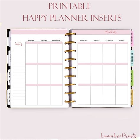 Happy Planner Calendar Refill